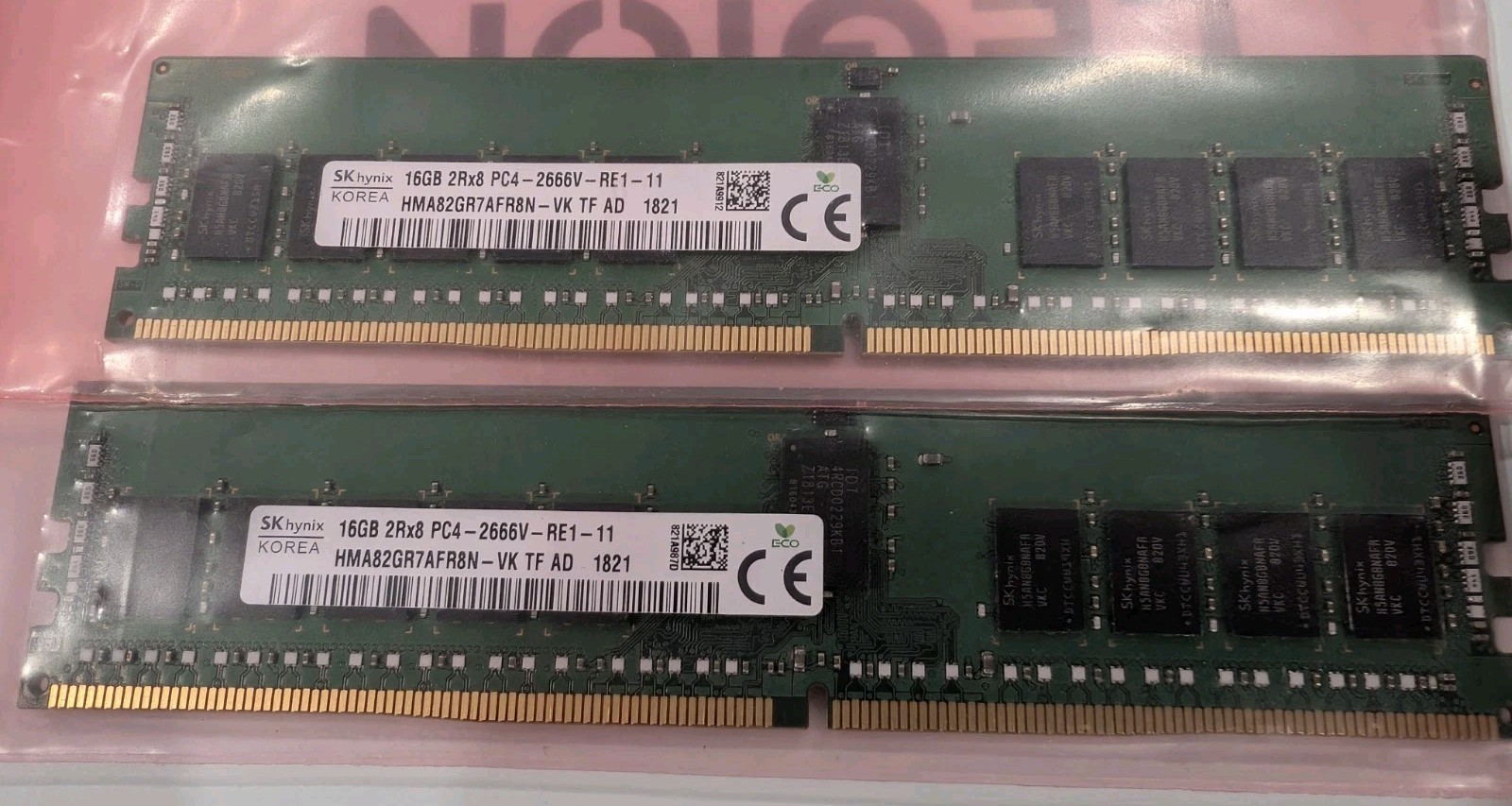 32GB (2x 16GB) SK Hynix DDR4-2666 RAM PC4-21300 ECC Reg RDIMM HMA82GR7AFR8N-VK