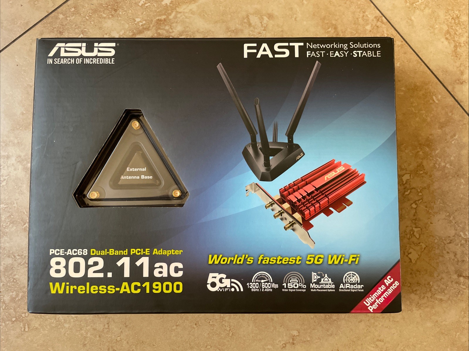 Asus PCE-AC68 802.11ac Dual-Band Wireless-AC1900 PCI-E Adapter