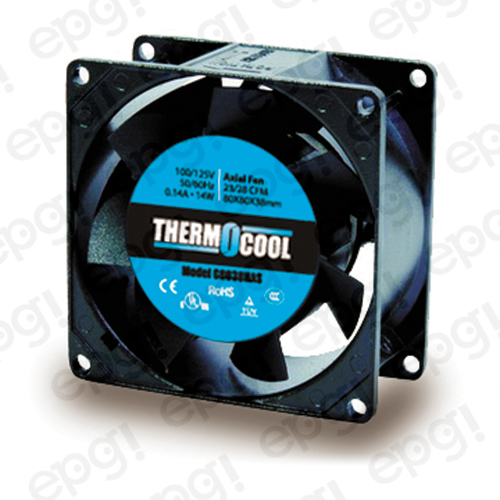 FAN AXIAL THERMOCOOL (80X80X38mm) 23/28 CFM SLEEVE 110V 60Hz #G8038HAS