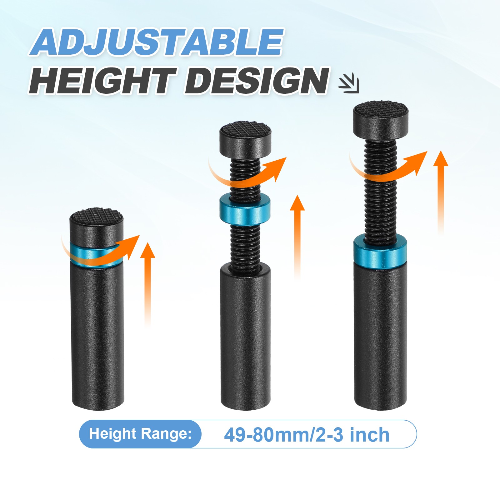 2Pcs Graphics Card Support,49-80mm Adjustable Height, Aluminum Alloy Black, Blue
