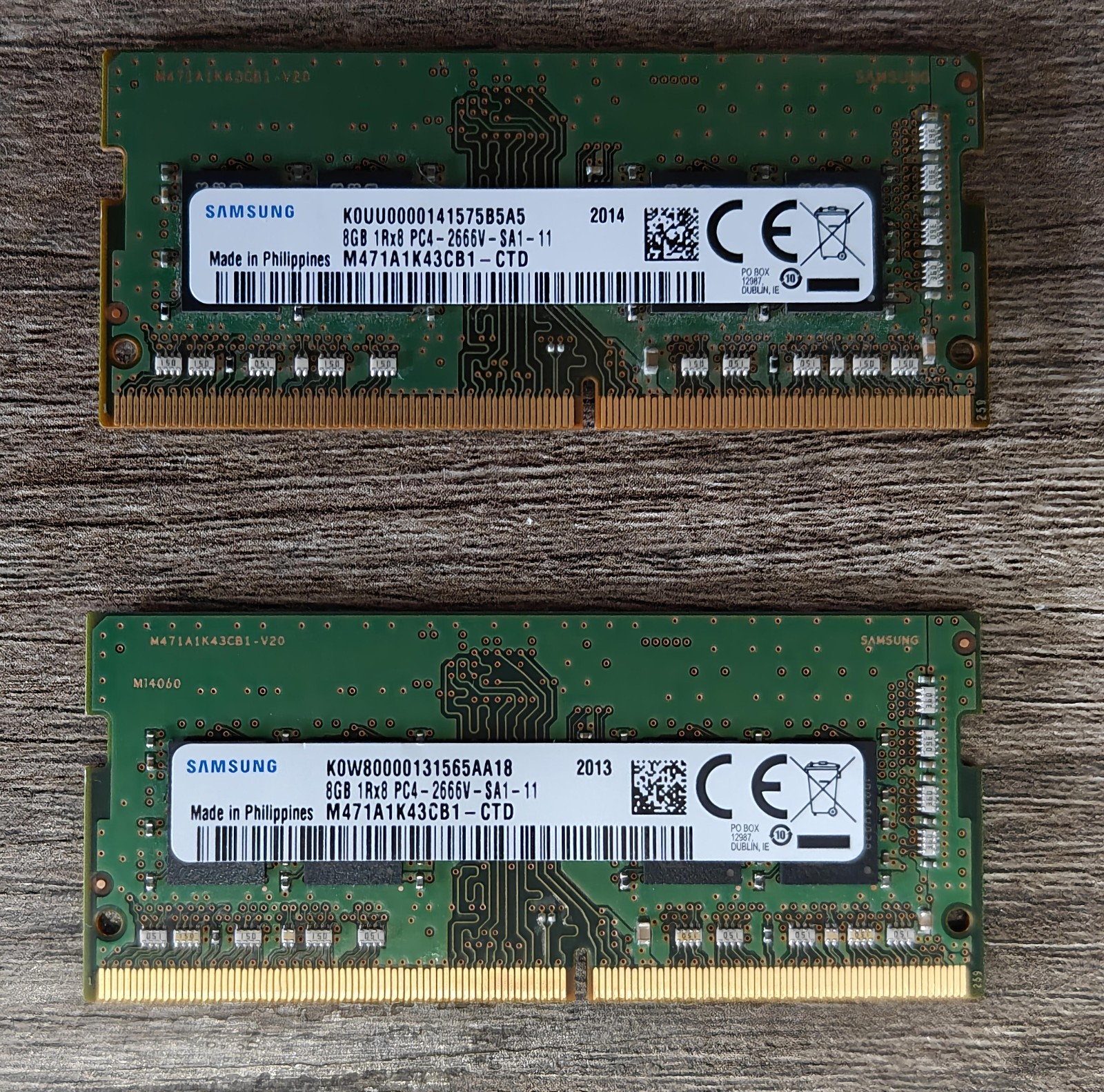 Samsung 16GB (2x8GB) DDR4 SO-DIMM PC4-2666V 260-Pin M471A1K43CB1-CTD