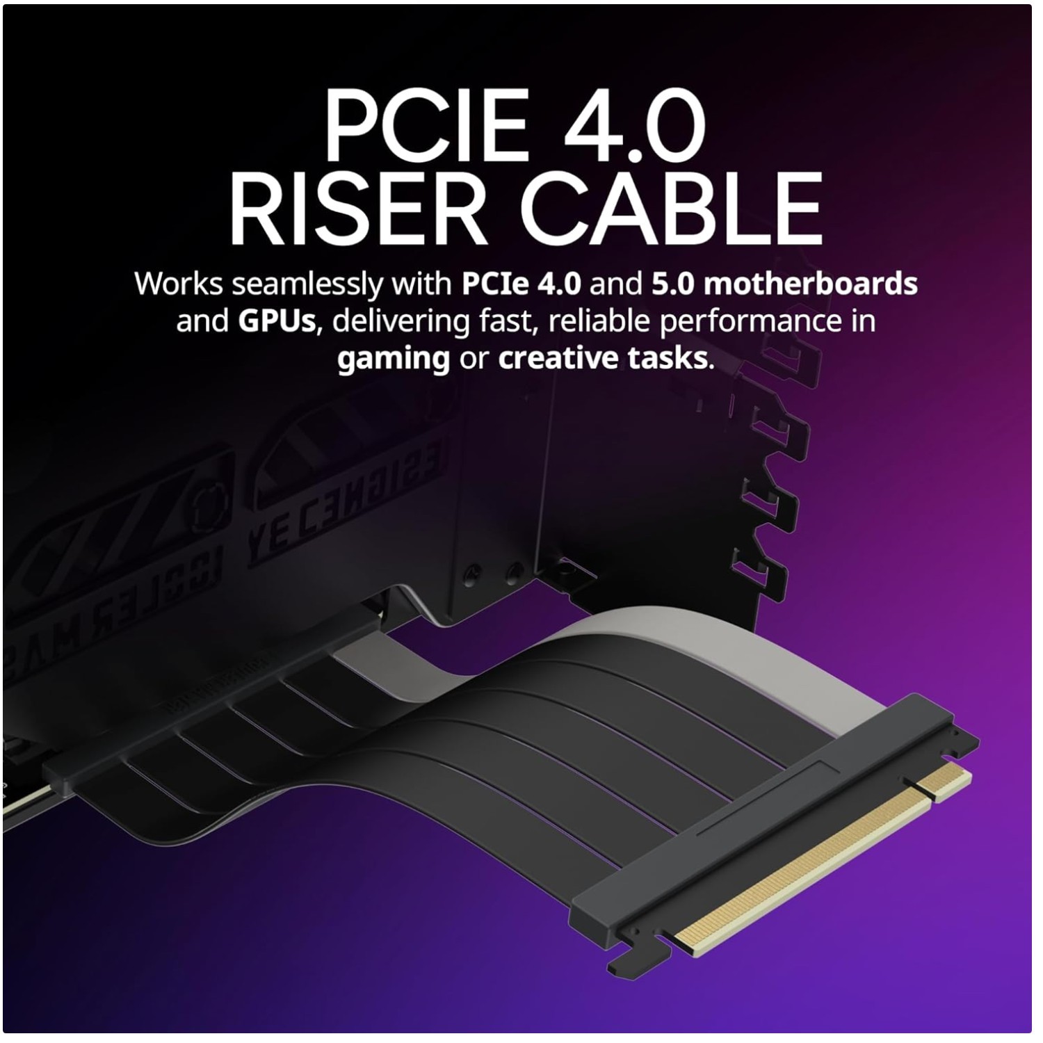 Vertical GPU Holder Kit V3 Black – Riser Cable