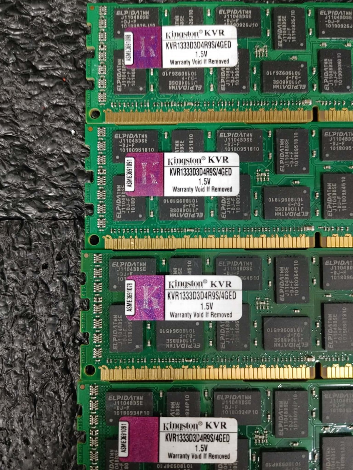 Lot 4 Kingston 4GB 2Rx4 PC3-1600 (DDR3-1333) DDR3 ECC Server Memory Ram