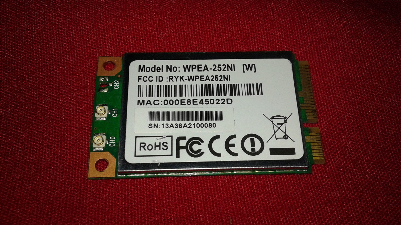 Qualcomm Atheros Wifi Expansion Card ( WPEA-252NI ) for Honeywell LXE Thor VM3