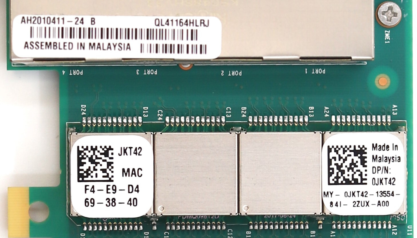 DELL Qlogic QL4116HLRJ Quad Port 10Gbps RJ45 PCIe Card P/N: 0JKT42 Tested