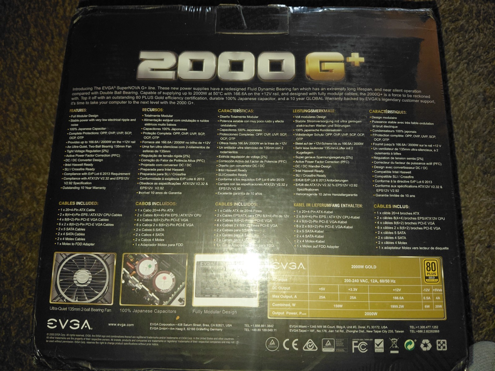 EVGA SuperNOVA 2000 G+ 2000W Gold Power Supply New Sealed