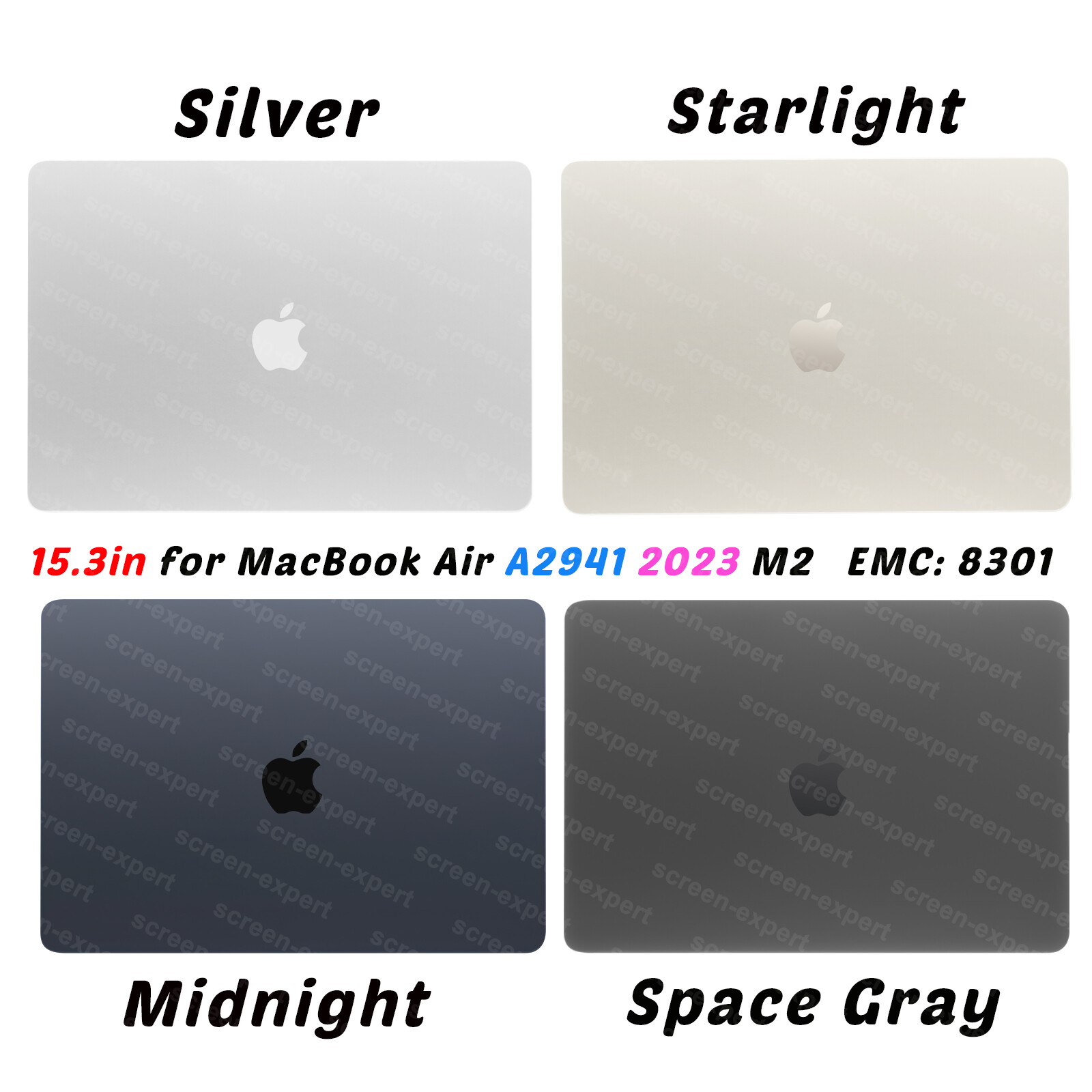 Original LCD Screen Complete for Macbook Air A2941 M2 2023 EMC 8301(Starlight)