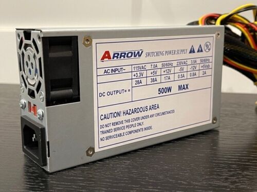 Brand New Arrow 500w-MAX FLEX ATX Power Supply with 20+4pin, SATA, PCI-E