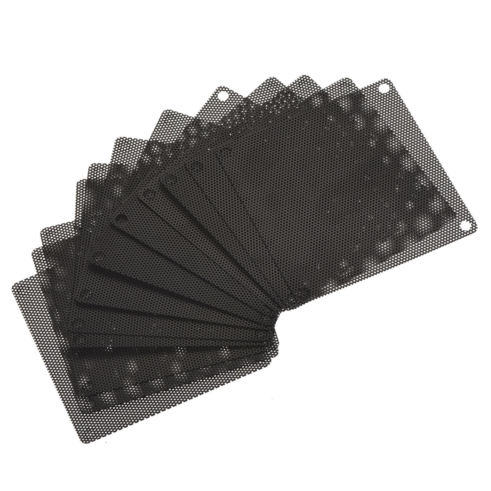 12pcs 80mm Computer Fan Filter Grills PVC Mesh Dustproof Case Cover Black