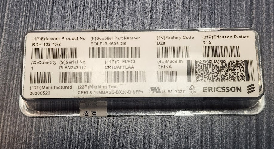 Ericsson RDH 102 70/2 SFP Fiber Optical Transceiver Module