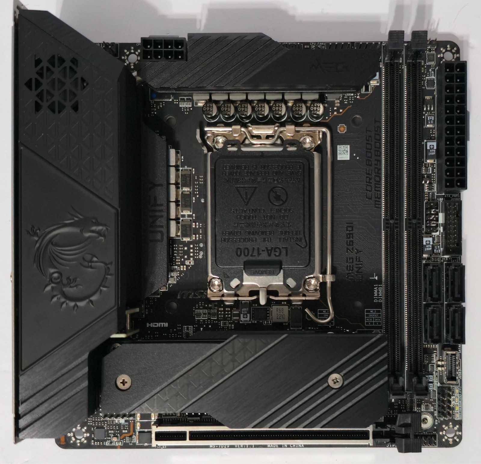 MSI MEG Z690I UNIFY LGA 1700 Intel Z690 DDR5 CORSAIR Gaming Mini-ITX Motherboard
