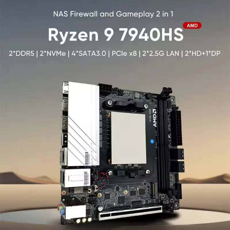 AMDRyzen9 8945HS 7940HS R7 8745HS 7840HS Motherboard 4*SATA 2*NVMe PCIEx8 2*2.5G