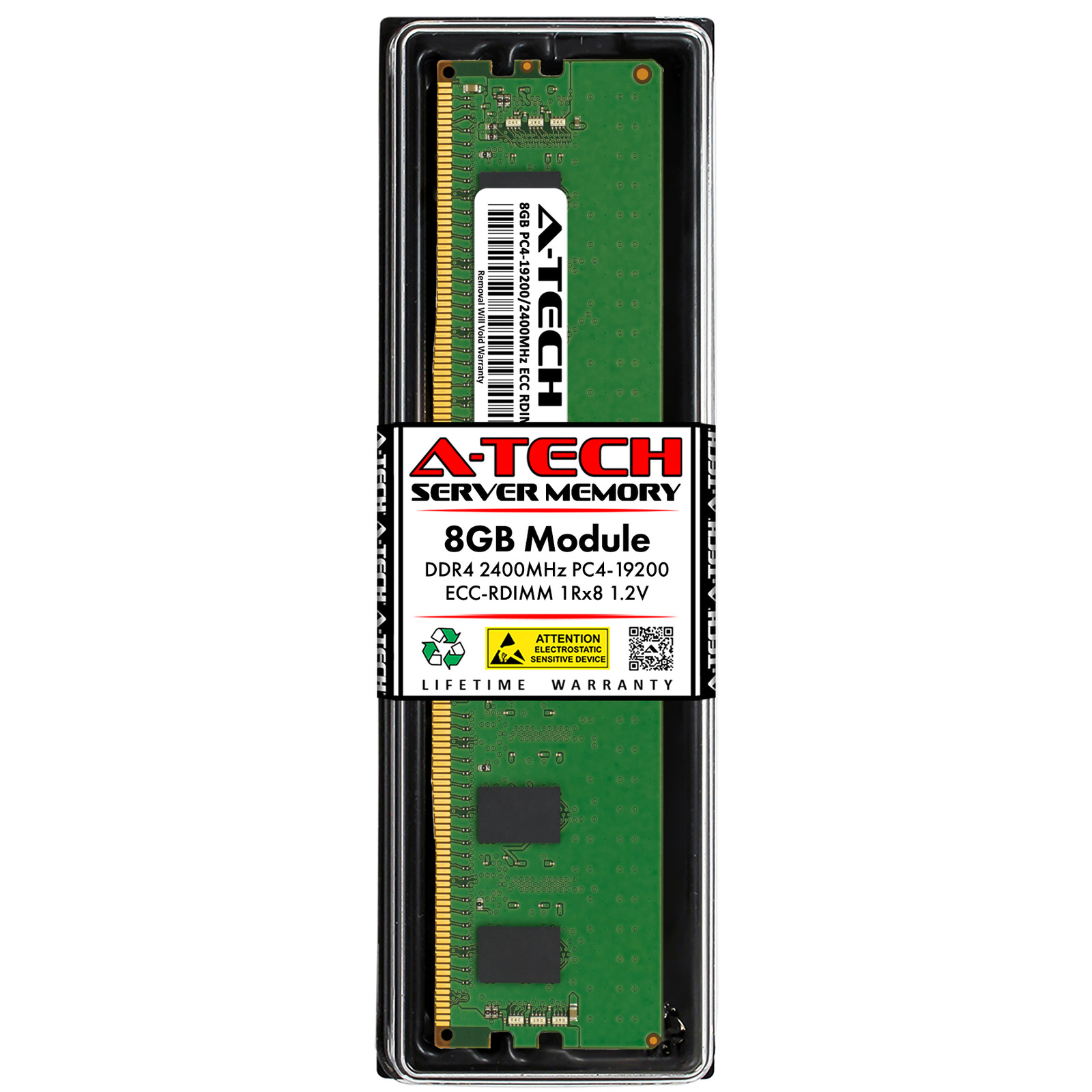 A-Tech 8GB 1Rx8 PC4-19200R DDR4 2400 MHz ECC Registered RDIMM Server Memory RAM