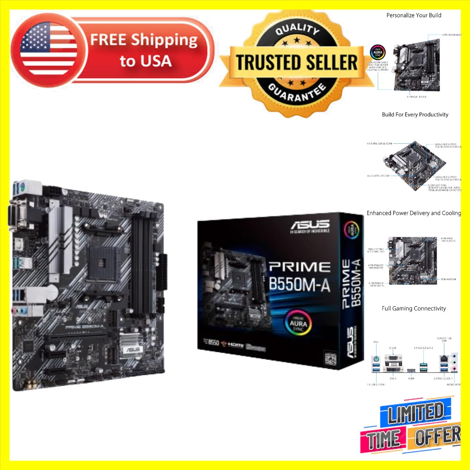 Comprehensive Cooling & Performance: Prime B550M-A WiFi II Micro ATX Motherboard