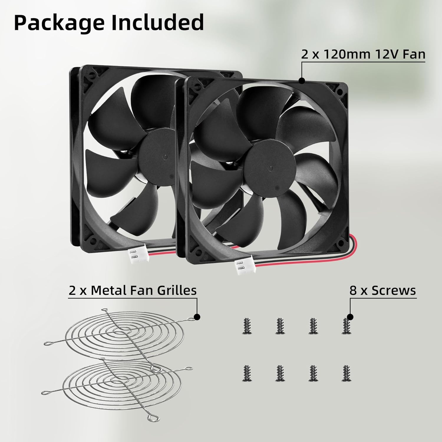 12V DC Fan Strong Quiet 120x120x25mm 12cm Small Cooling 2Pin 120x25mm