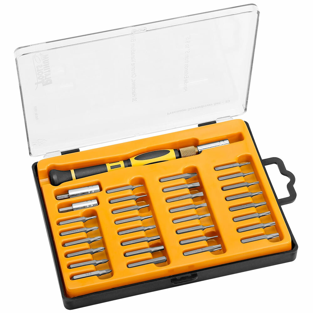 Platinum Tools 19101 Precision Screwdriver Set – 33 Piece High Quality, Hardened