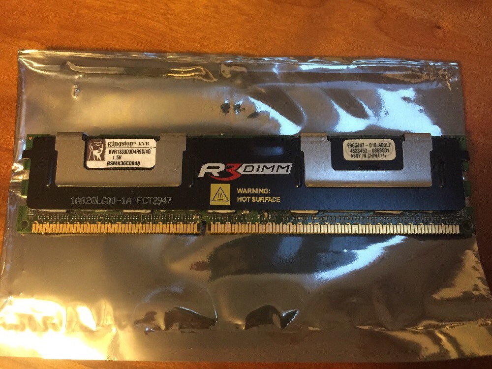 Kingston 4gb ECC KVR1333D3D4R9S/4G DDR3-1333 MHz Server Memory