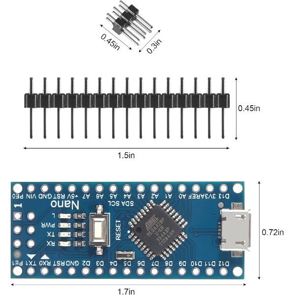 4pcs Arduino Nano V3.0 ATmega328P 16MHz Micro USB Board CH340 Driver