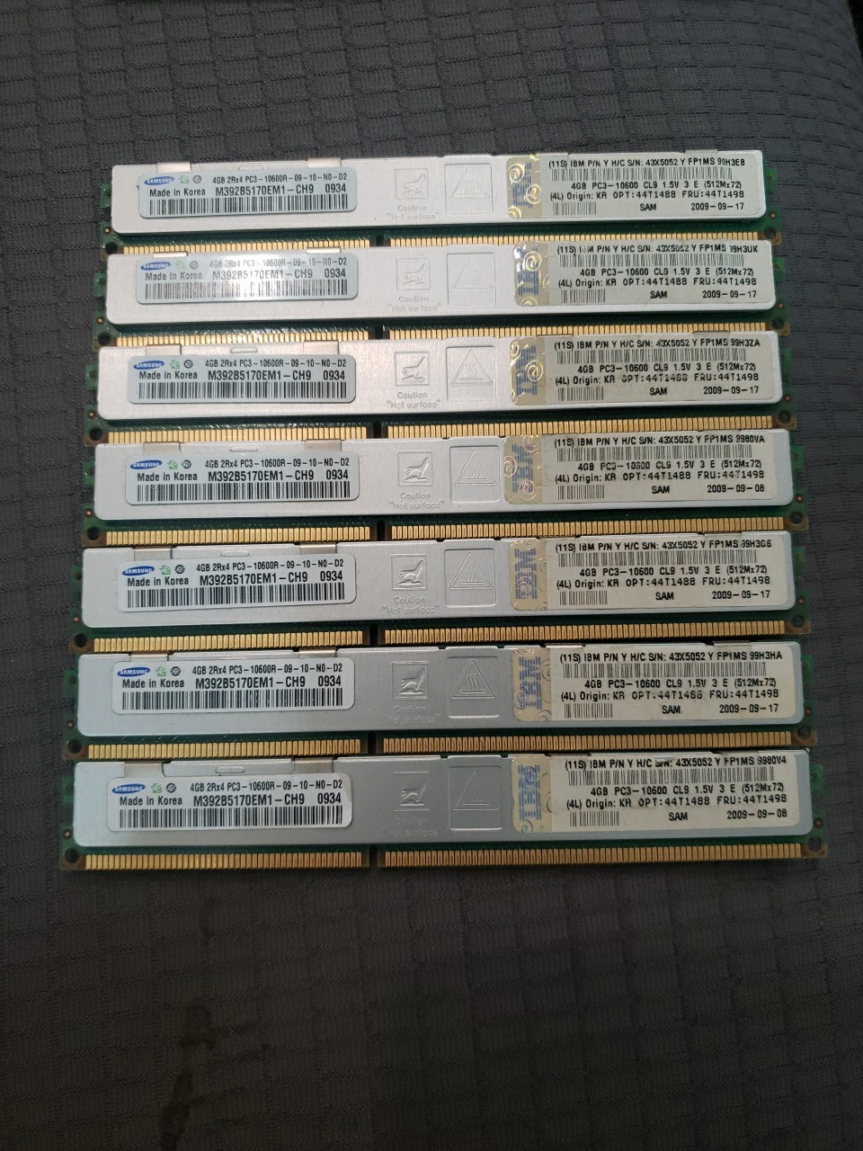 7-Samsung M392B5170EM1-CH9 IBM 4GB DDR3 Server Memory RAM Pc3-10600r-09-10-NO-d2