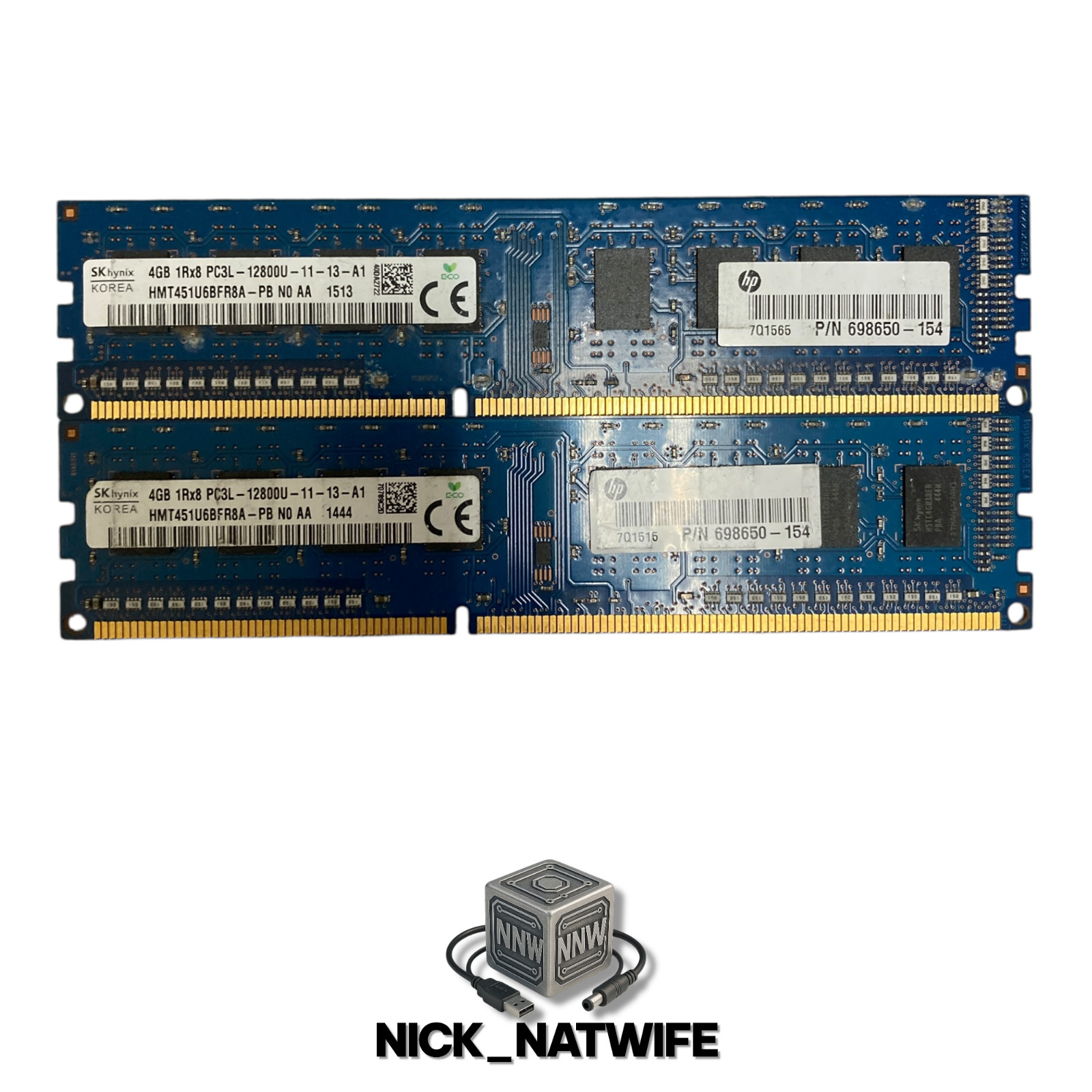 💻 SK hynix 4GB DDR3-1600 PC3L-12800U 1Rx8 RAM HMT451U6BFR8A-PB ⚙️