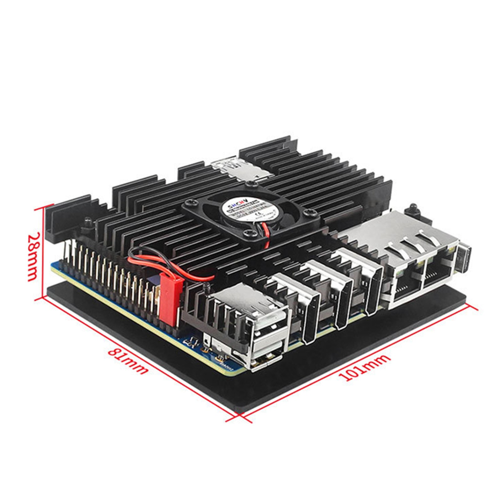 Housing Case+Cooling Fan Active Passive Radiator/Heatsink For Orange Pi 5 Plus
