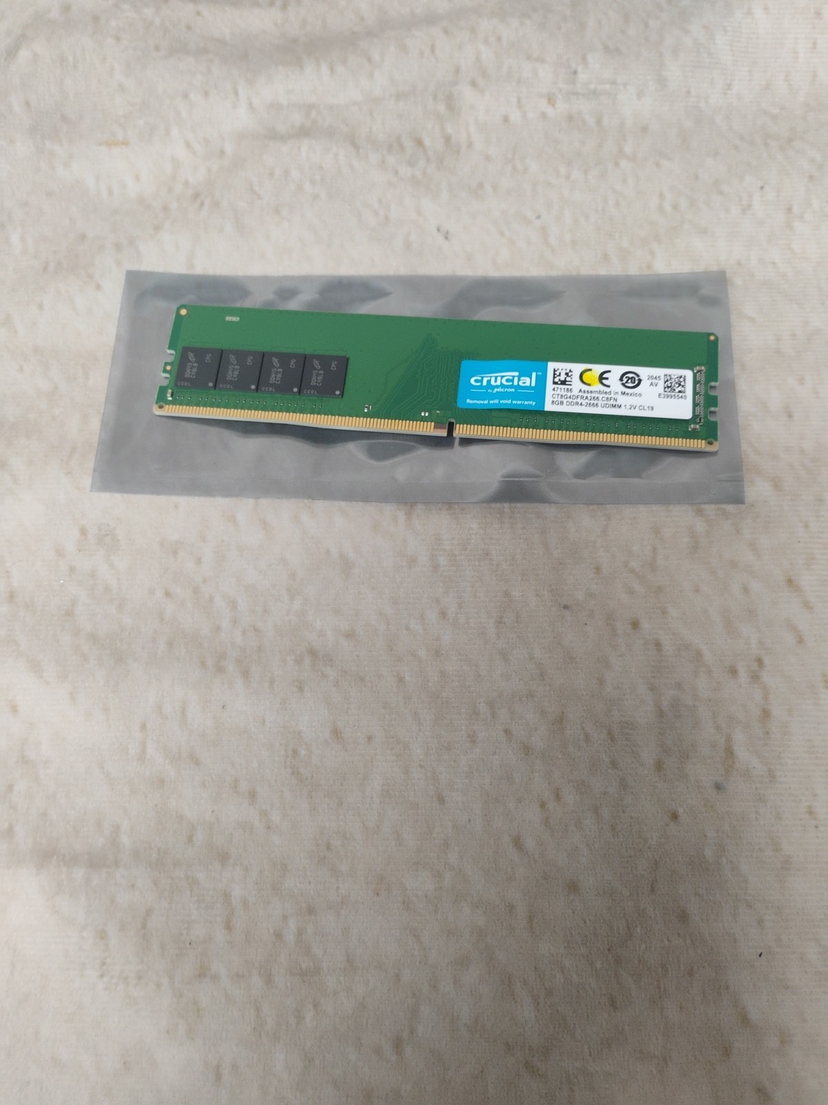 Crucial 8gb, DDR4-2666, UDIMM, CT8G4DF4A.C8FN