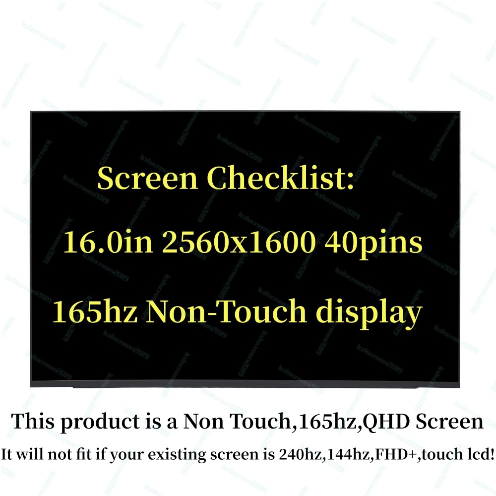 Lenovo Legion 5 Pro 16IAH7H 82RF00QVUS 82RF00DBUS 165HZ 40 pins QHD LCD Screen