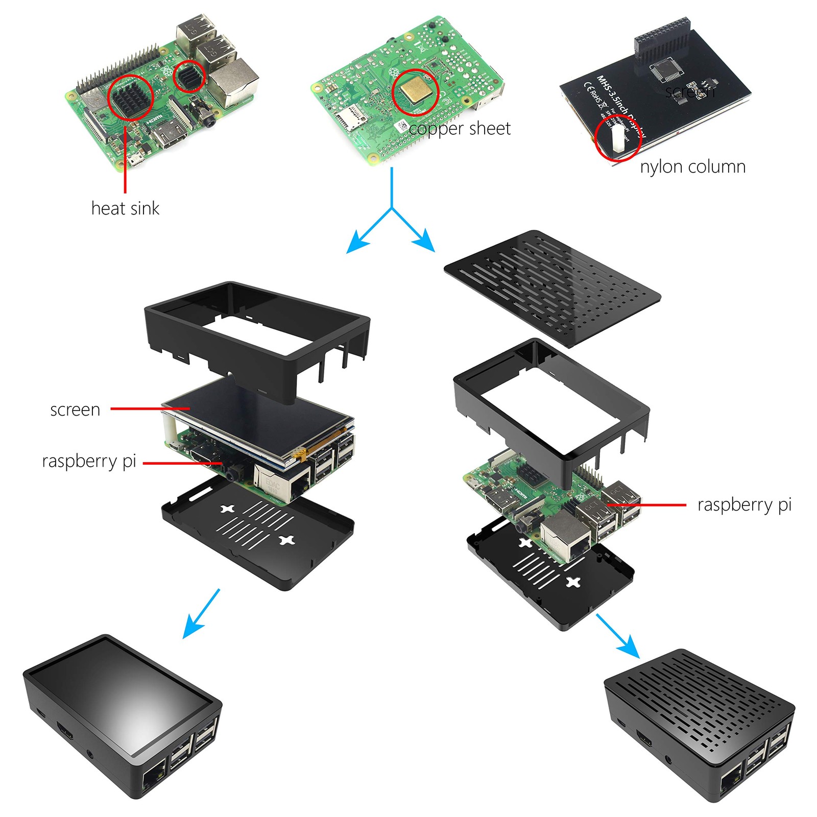 JUN-ELECTRON for Raspberry Pi 3 B+ 3.5 inch Touch Screen with screen