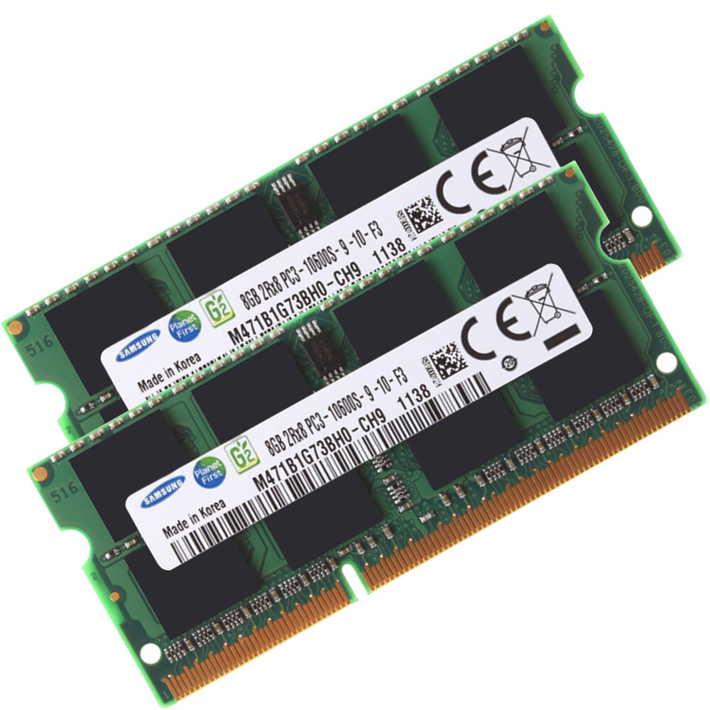 Samsung 16GB Kit 2x 8GB DDR3 1333MHz PC3-10600S 204Pin SODIMM Laptop Memory RAM