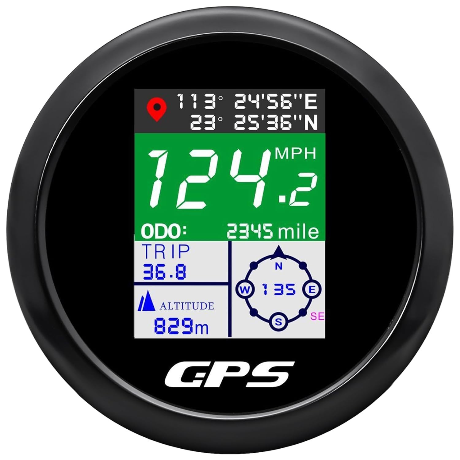 GPS Speedometer 85mm 3-3/8″ Digital Boat GPS Speedometer Gauge Waterproof MPH…
