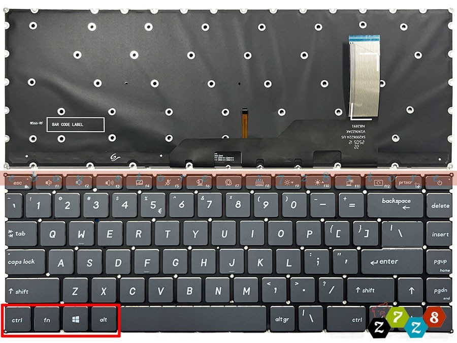 New US Backlit Keyboard for MSI Modern 15 A10M A10RAS A10RBS MS-1551 Laptop Gray