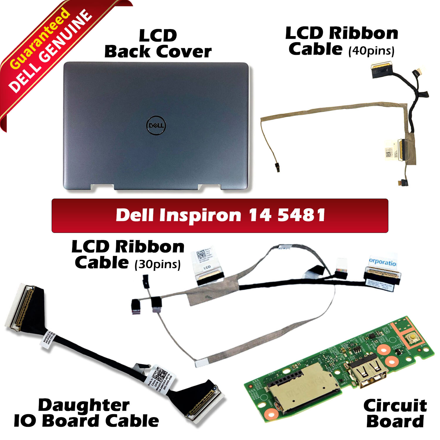 Genuine Dell OEM Inspiron 14 5481 2-in-1 14″ LCD Back Cover Lid Assembly HRDNK
