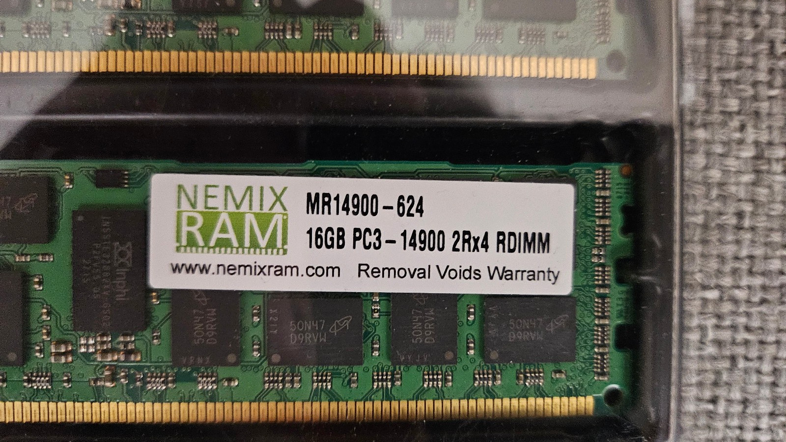 Set of 4 NEMIX RAM 32Gb 2x16Gb DDR3 1866MHZ PC3-14900 2Rx4 1.5V ECC RDIMM Regist