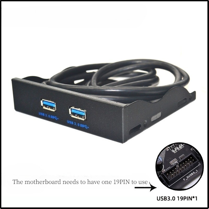 USB 3.0 floppy drive panel 3.5-inch 9-pin to USB 2.0 dual port DIY expansion