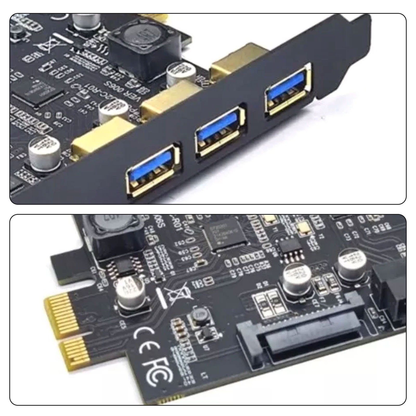 USB3.2 GEN1 PCI-E Expansion Card 5 Ports 2*Type-C 3*USB-A 19 Pin Connector 5Gb8g