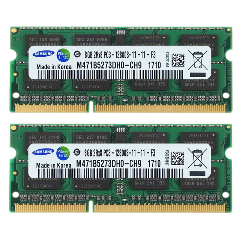 SAMSUNG DDR3 1600MHz 16GB (2 x 8GB) PC3-12800 2Rx8 Laptop Memory SODIMM RAM 1.5V