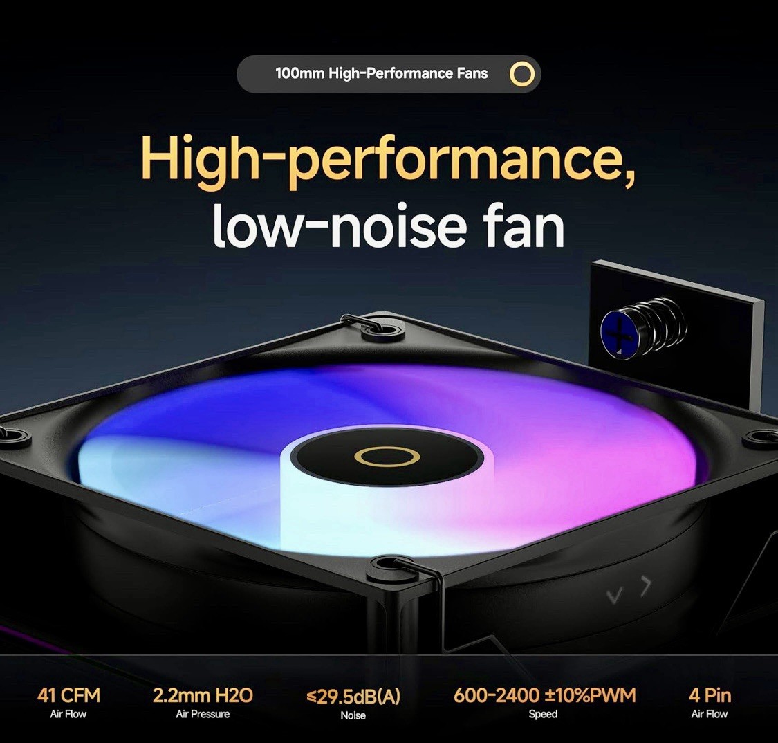 Gamma A40 ARGB BK CPU Cooler,100Mm PWM Fan,133Mm Height Single Tower Computer Co