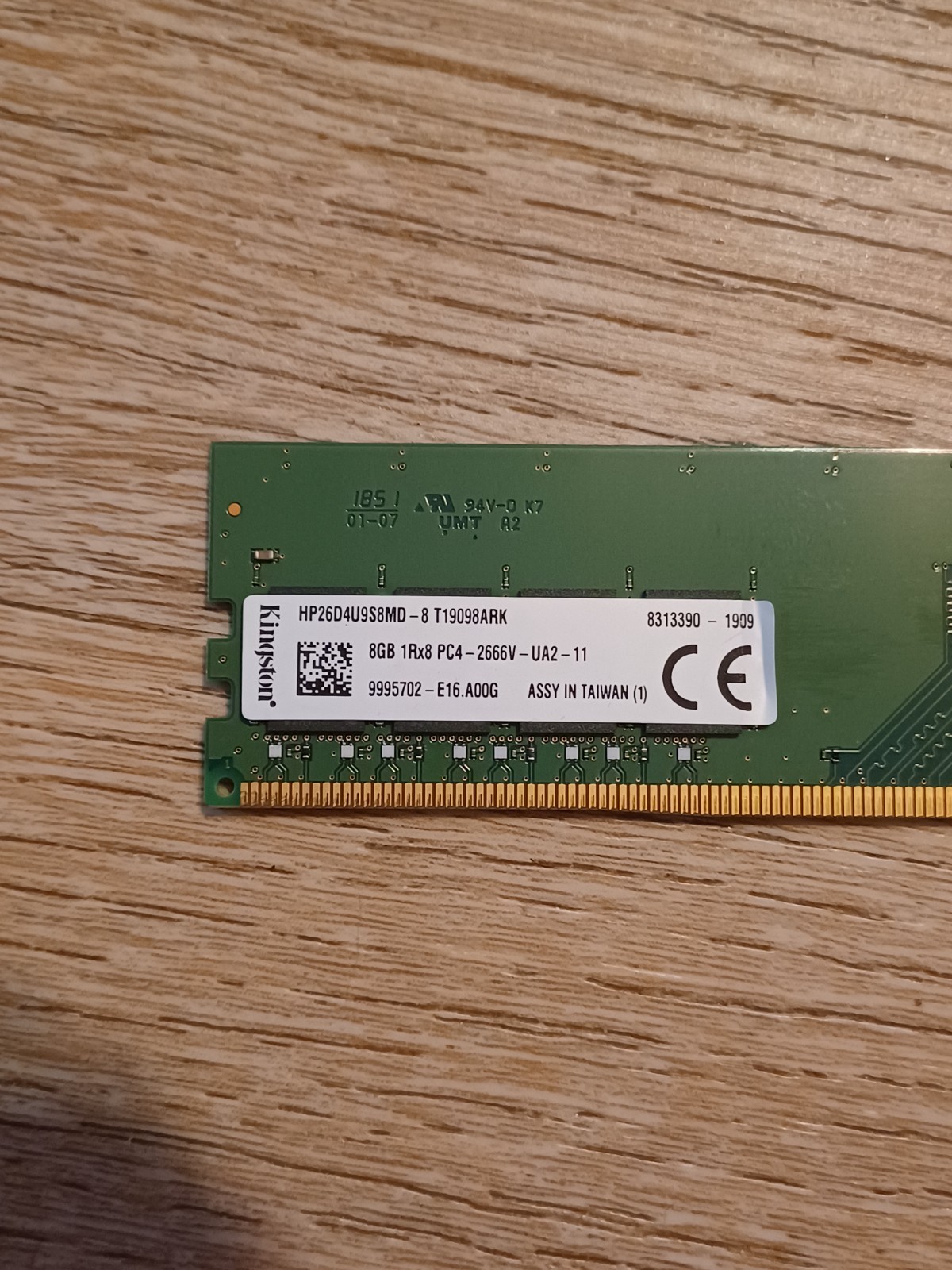 Kingston 8GB 1Rx8 DDR4 PC4-2666V-UA2-11 Desktop DIMM Memory RAM