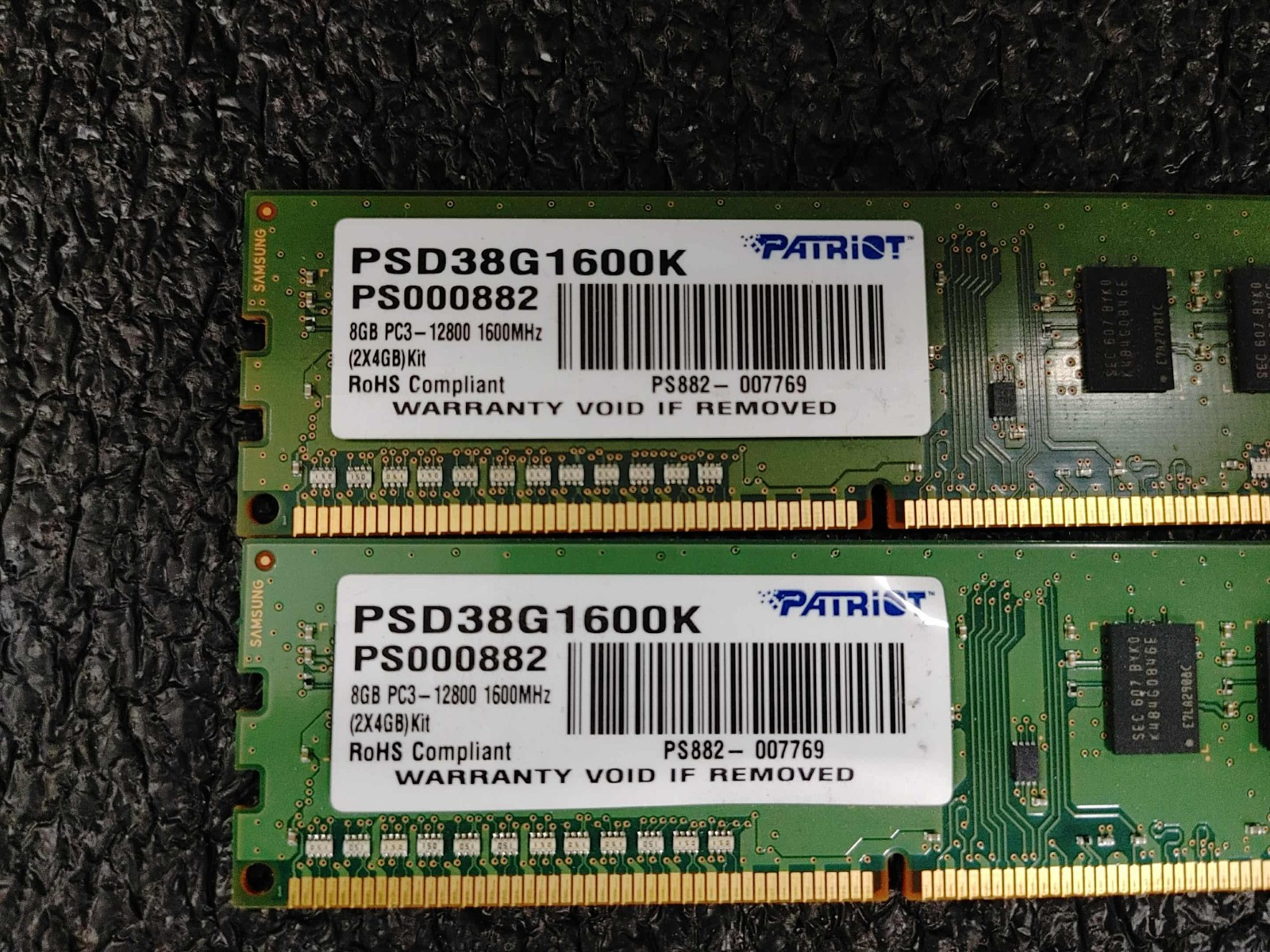 Patriot 8GB (2x4GB) PC3-12800 (DDR3-1600) DDR3 non-ECC Desktop RAM