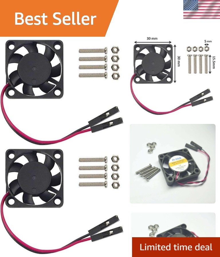 High-Performance 30mm Raspberry Pi Fan – 600mW Silent Cooling Solution (2-Pack)