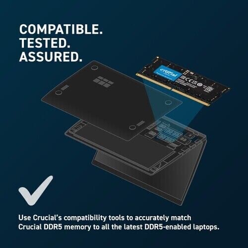 Crucial 64GB Kit Sodimm 2 x 32GB 262-Pin DDR5 4800 PC5-38400 Laptop Memory