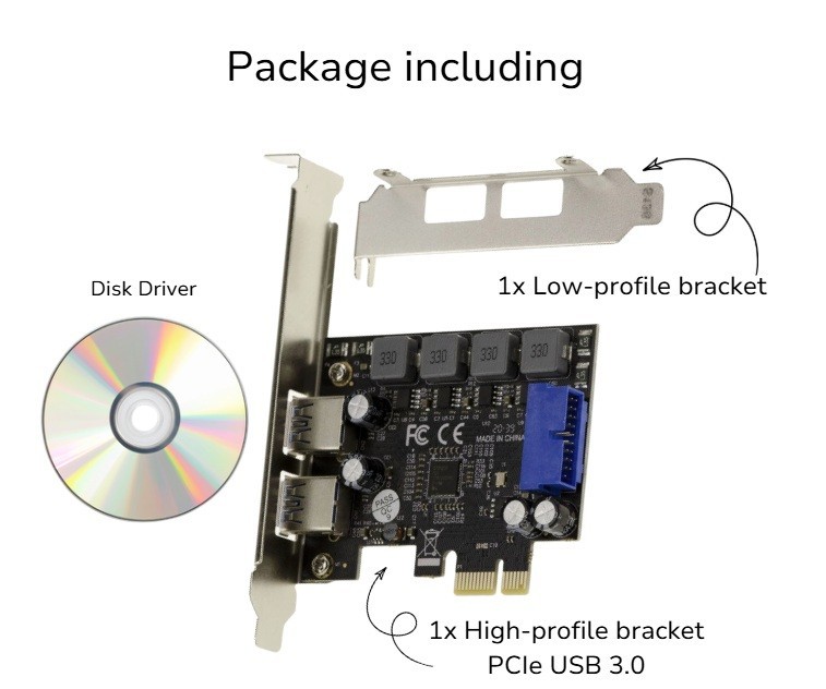 Pcie USB 3.0 2 Ports 5G A+ Internal USB3 19 Point Uto Powered NEC720201