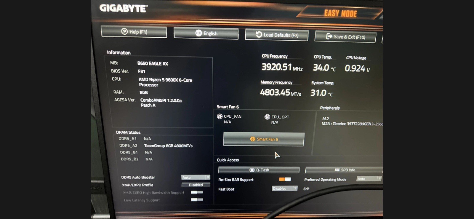 GIGABYTE B650 EAGLE AX AM5 ATX DDR5 Gaming Motherboard [Read description]