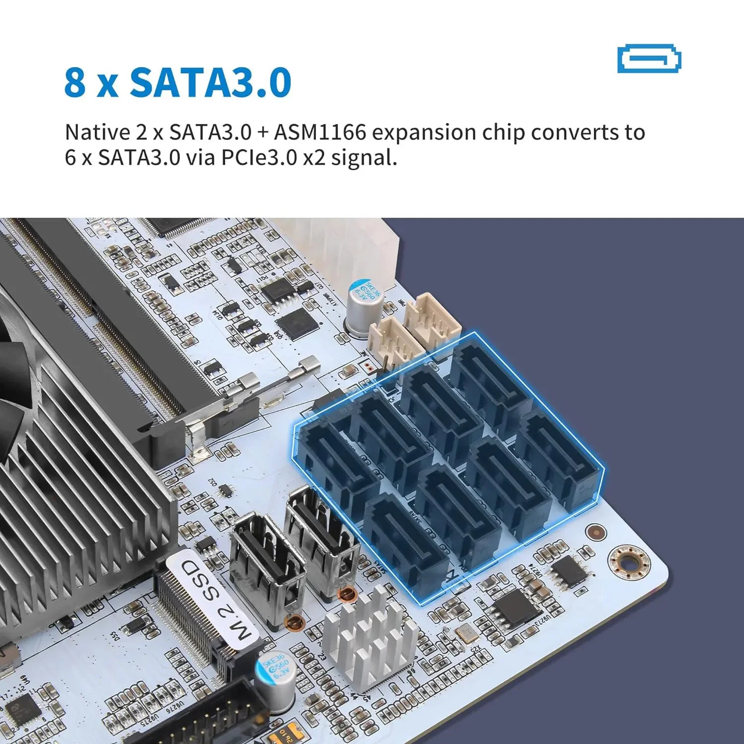 8-Bay NAS Firewall Motherboard Intel Core i7 10510U i5-8265U 8xSATA 2xNVMe 2.5Gb