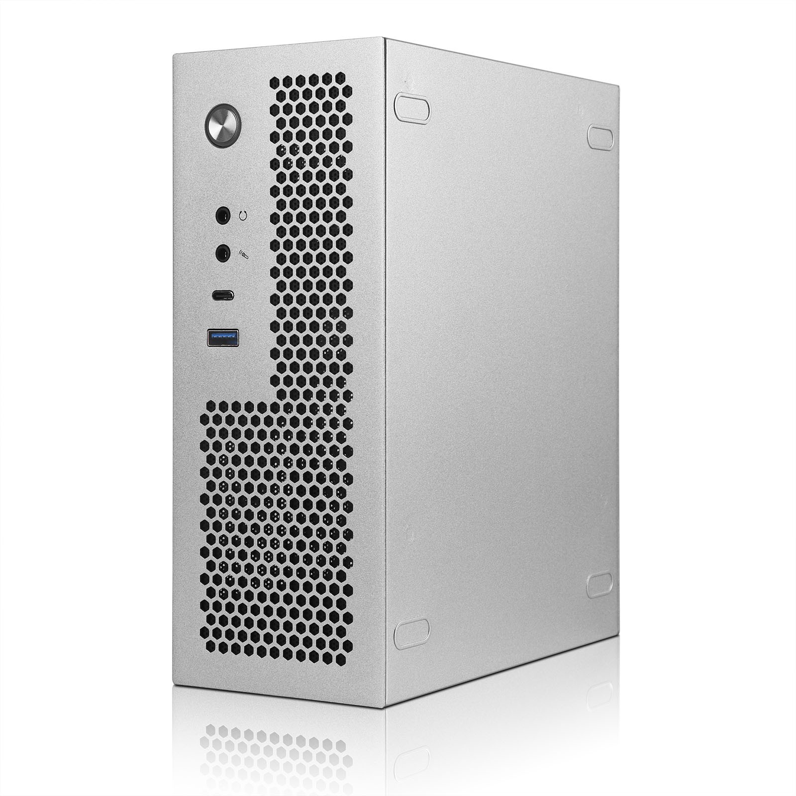 Mini ITX PC Case with 300W Small 1U PUS, Small Form Factor Case, USB 3.0, Type-C