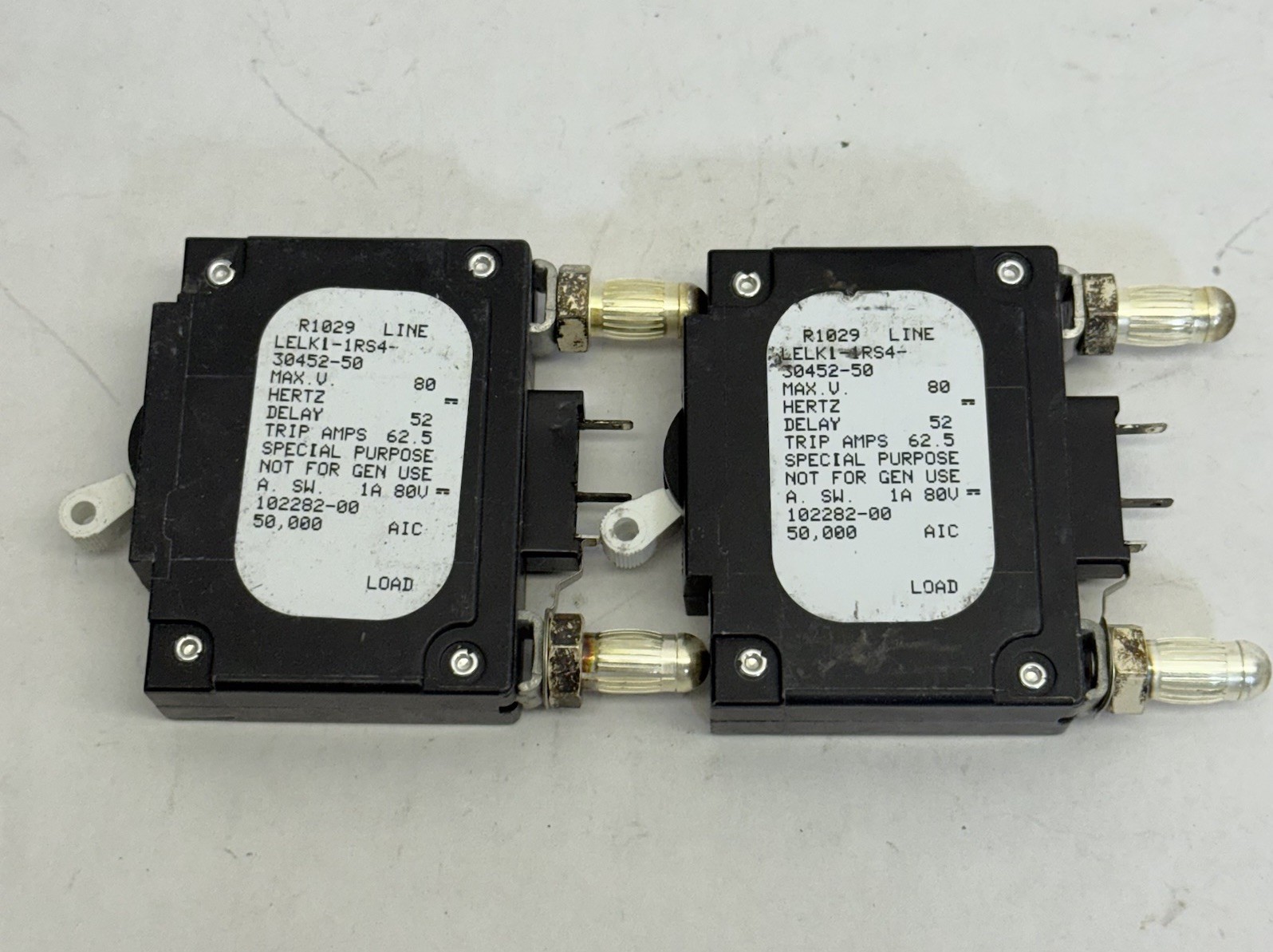 (LOT OF 2) AIRPAX 50A BULLET CIRCUIT BREAKER LELK1-1RS4-30452-50