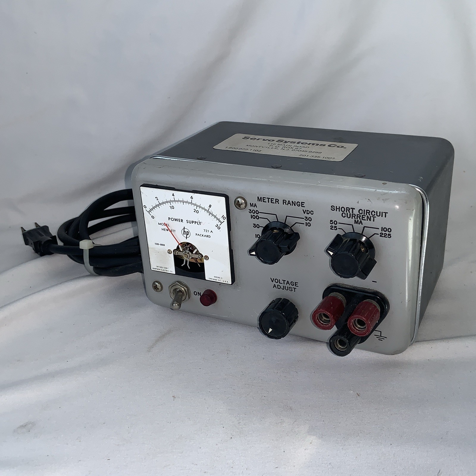 HP Power Supply Model 721A 10-30MA 10-30VDC