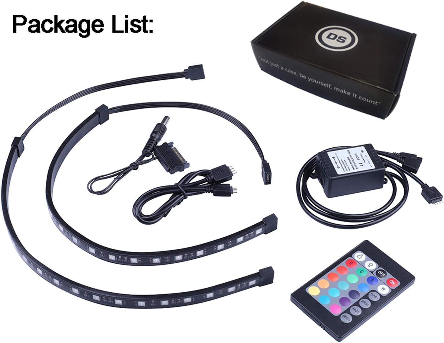 RGB LED Strip Computer Lighting via Magnet with Controller for Desktop Computer