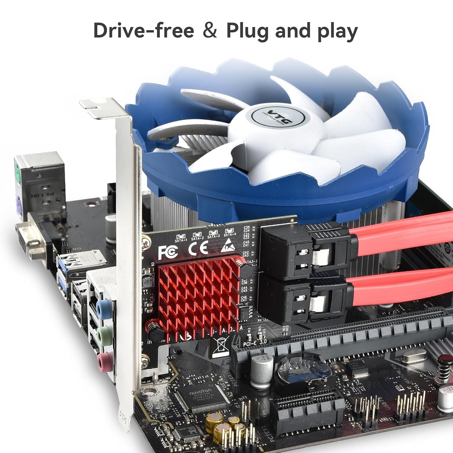ELUTENG PCI-E to Storage Adapter 4 Ports PCIe Expansion Card 6Gbps SATA3.0 Contr