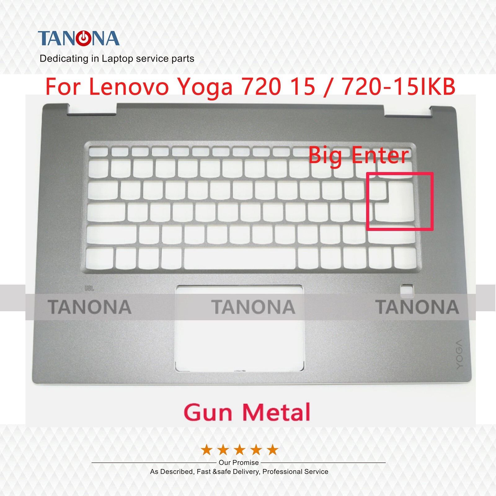 New For Lenovo Yoga 720 15 720-15IKB Palmrest Upper Case Keyboard Bezel Black